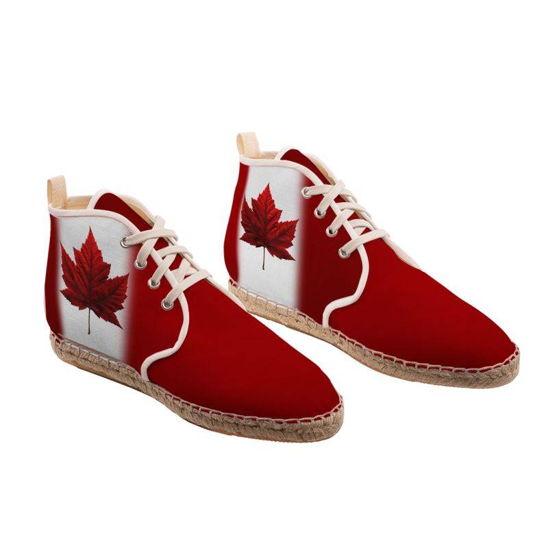 Canada Flag Sneakers Hi Top Canada Espadrilles Shoes